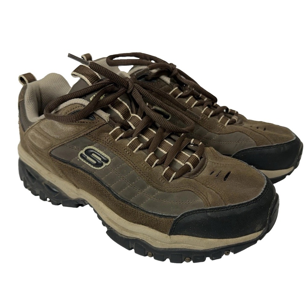 Skechers Sport Energy Downforce Shoes Mens 10.5 Brown Leather Sneakers 50172EW